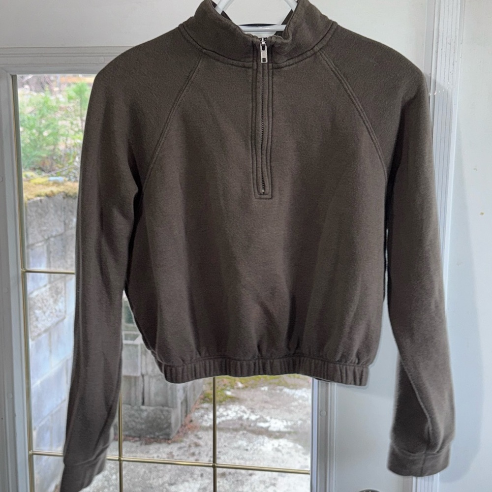 Women’s Olive Green Half-Zip Sweater